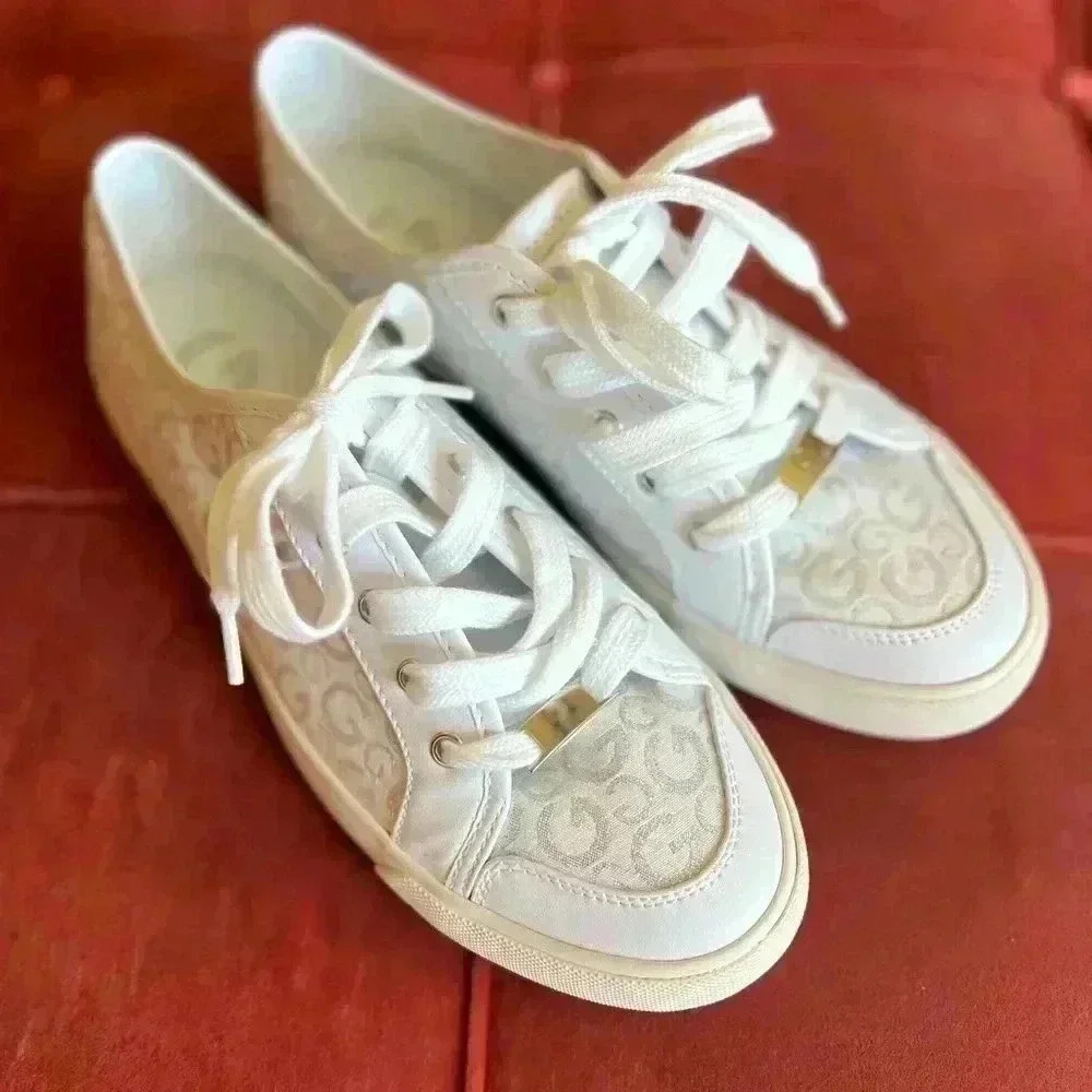 G by Guess white sneakers silver size 9.5